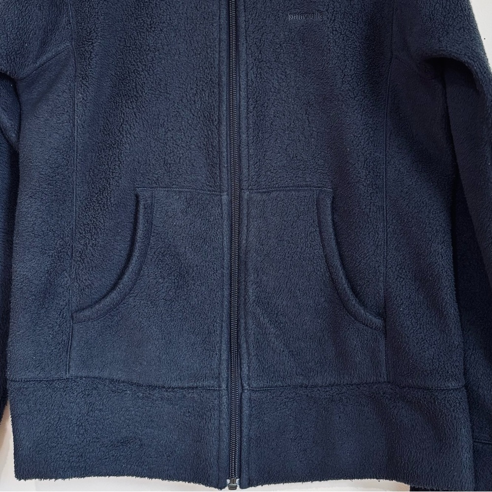 Patagonia Women XS dark navy full zip Long Sleeve hooded cozy soft fleece Jacket - Picture 8 of 16